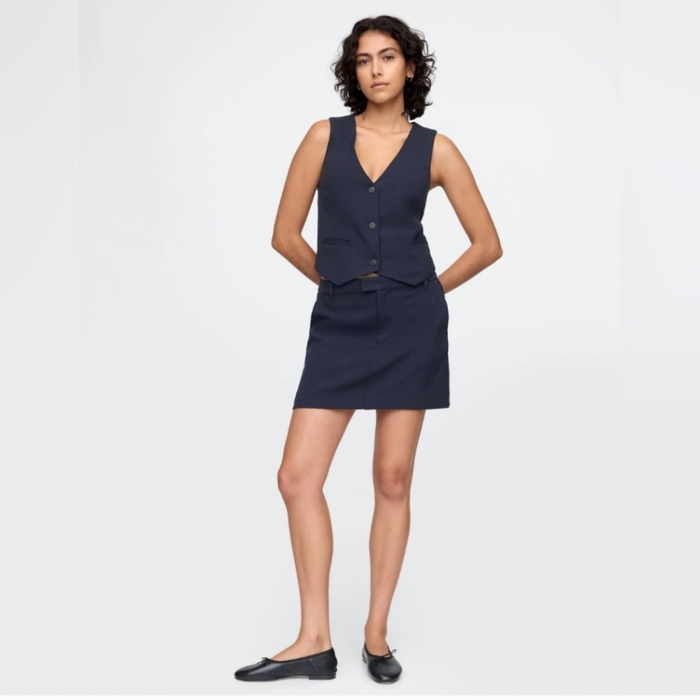 NWT GAP Dark Navy Mini Suit Skirt - 16 Tall
